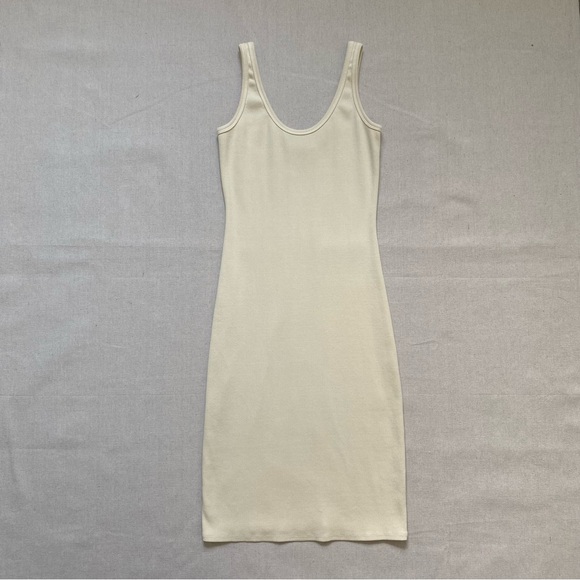 Perfect White Tee Ribbed Sleeveless Midi Blondy Dress - Picture 3 of 13